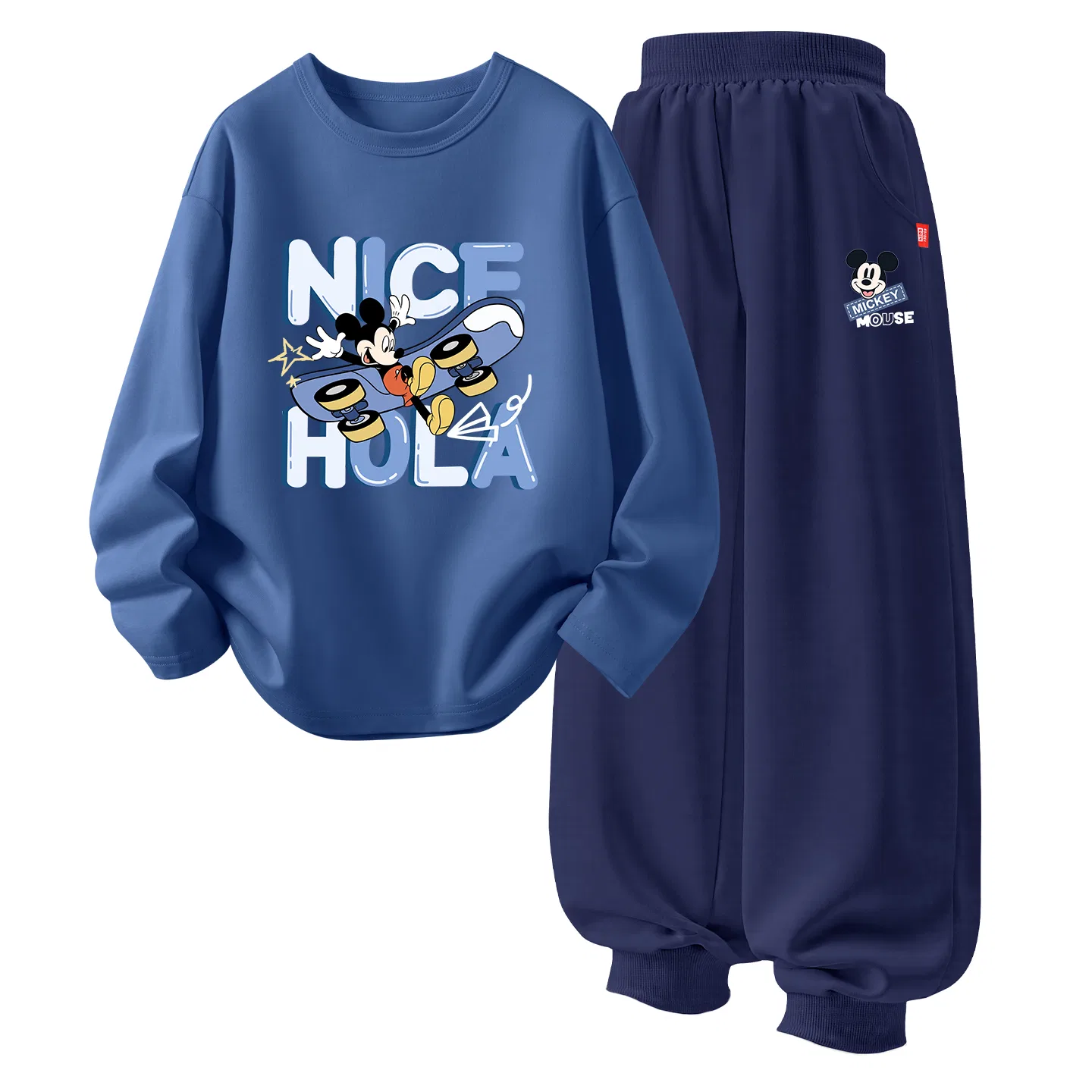 Детский комплект спортивной одежды с длинным рукавом Disney, Dike Cool Slide Gray Blue+Dike Happy K Navy Blue