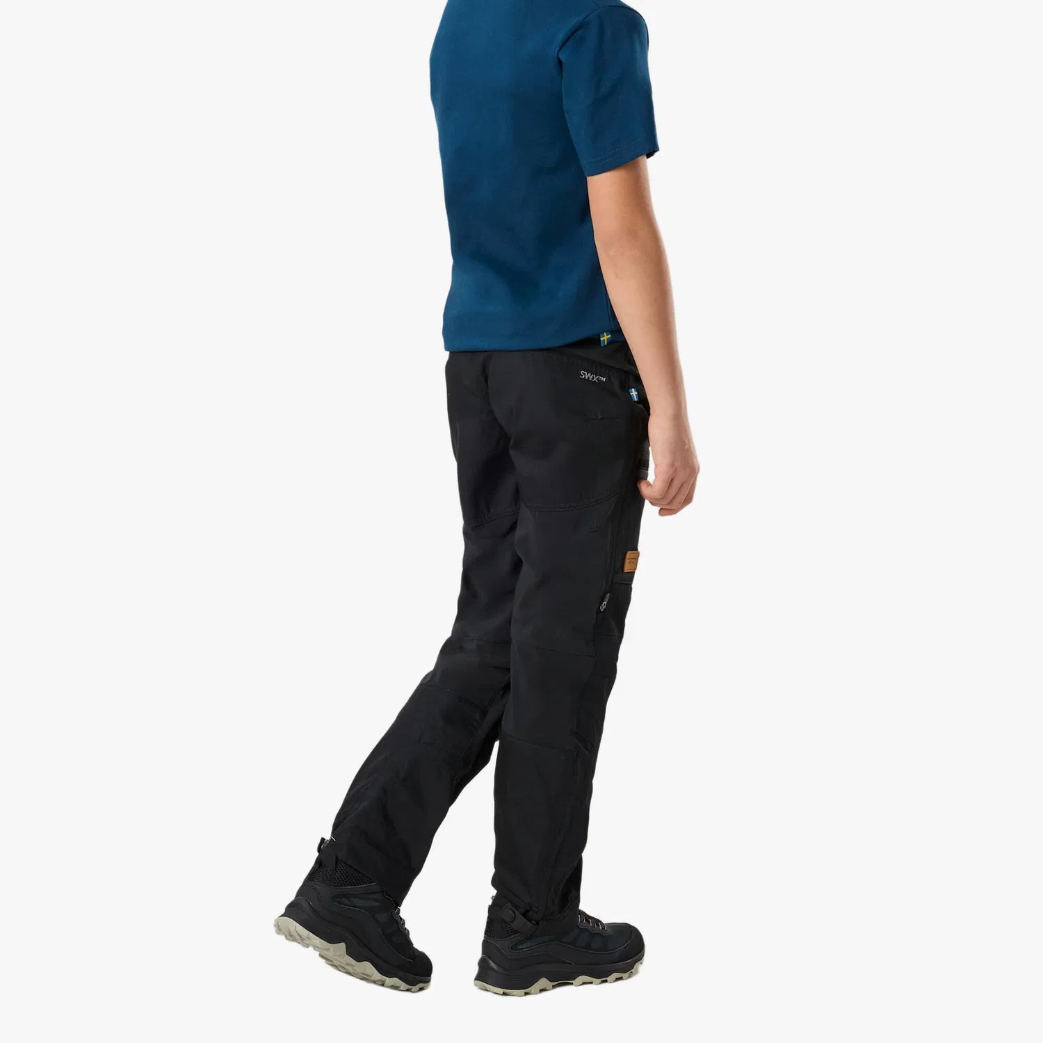 Детские брюки для походов с быстросохнущей тканью Nordkap Stretch JR II Swedemount, Schwarz — фото 2