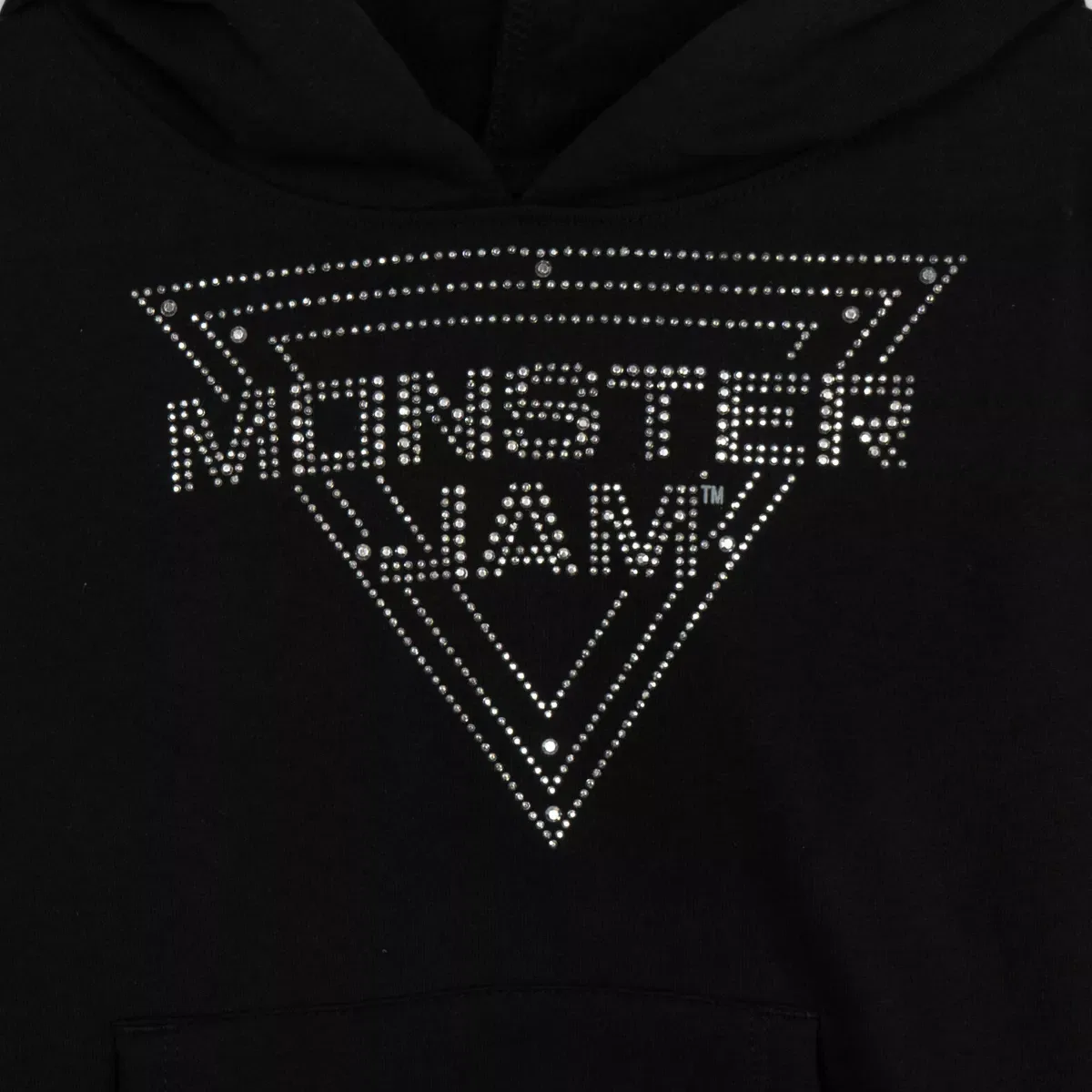 Детский свитшот с капюшоном с принтом Monster Jam Girls Fleece Drop Shoulder Pullover Hoodie Monster Jam, Black — фото 3