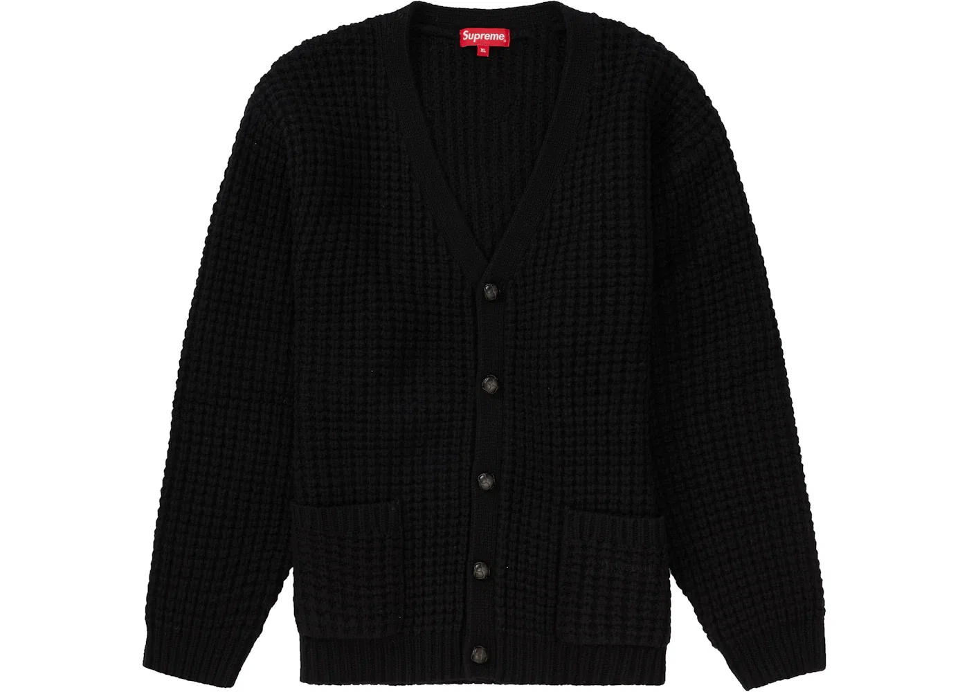 Мужское кардиган из вафельного трикотажа Supreme Cardigan, Black
