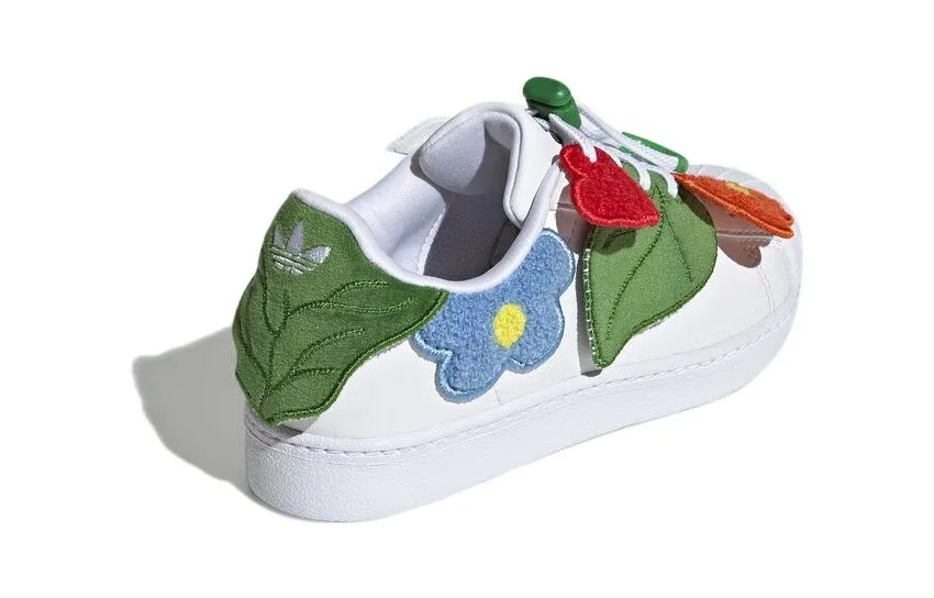 Детские кроссовки для скейтбординга с принтом Melting Sadness x Superstar 360 Adidas Originals, White Green Blue — фото 4