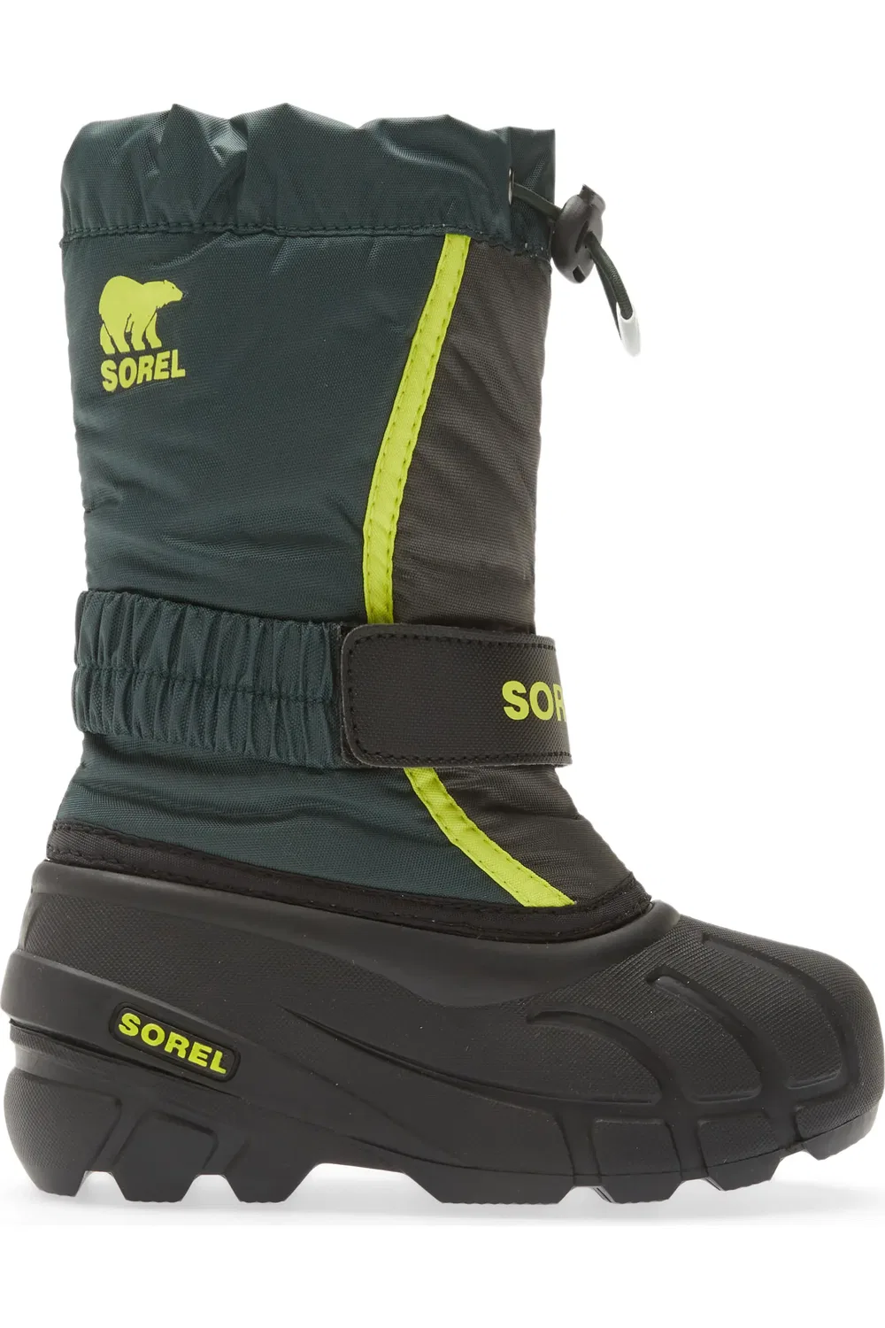 Детские ботинки утепленные непромокаемые Flurry Weather Resistant SOREL, Spruce/Grill — фото 3