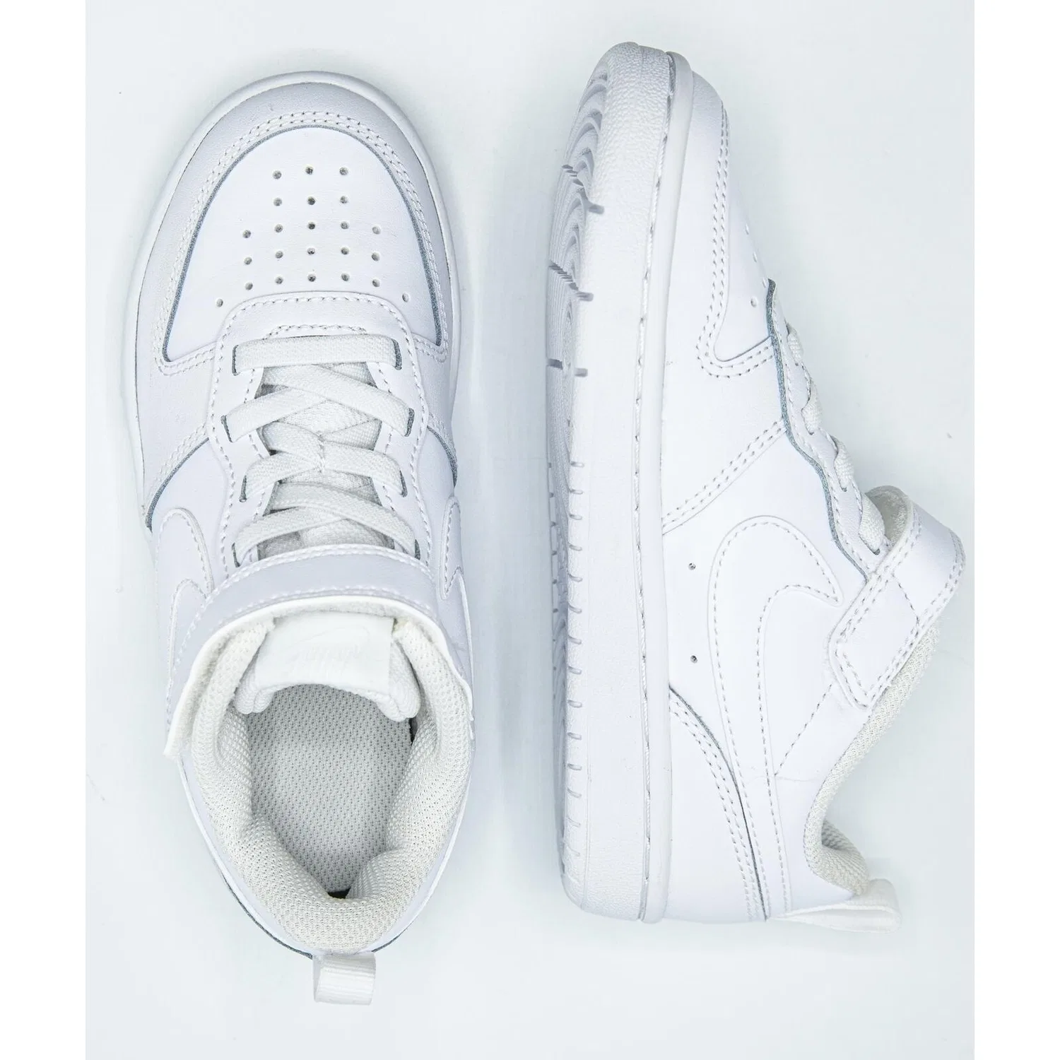Детские кожаные кроссовки с липучкой Nike Court Borough Low 2, Цвет Weiss — фото 2