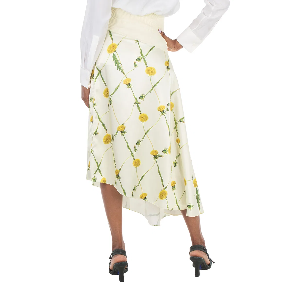 Юбка асимметричная с принтом Dandelion-Print Asymmetric Skirt Burberry, Sherbet Ip Pattern — фото 4