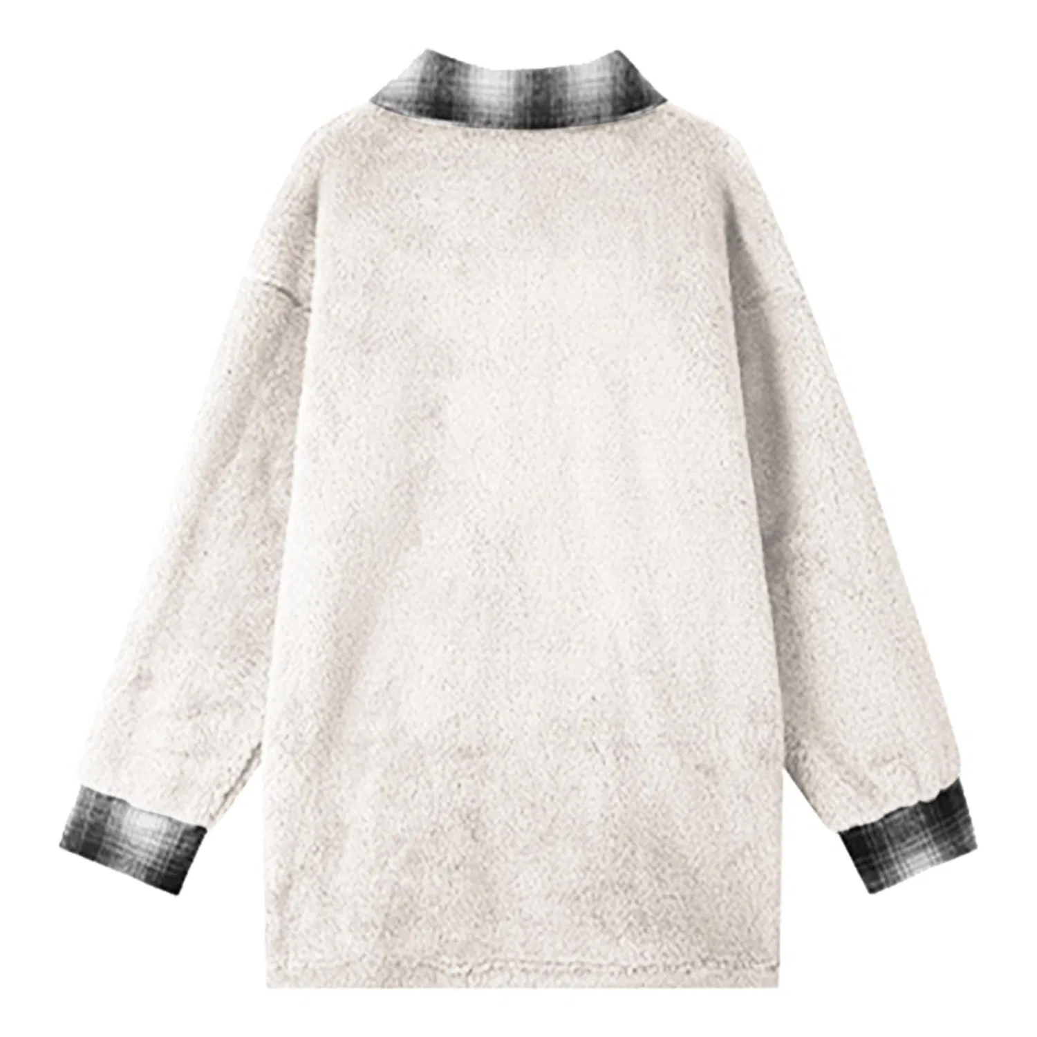 Женское шотландское пальто с лацканами, однобортное, из флиса, модель Scottish Short Jacket, White — фото 3