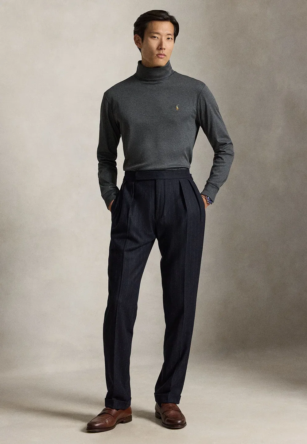 Мягкая хлопковая водолазка с длинными рукавами Polo Ralph Lauren, Windsor Heather — фото 2