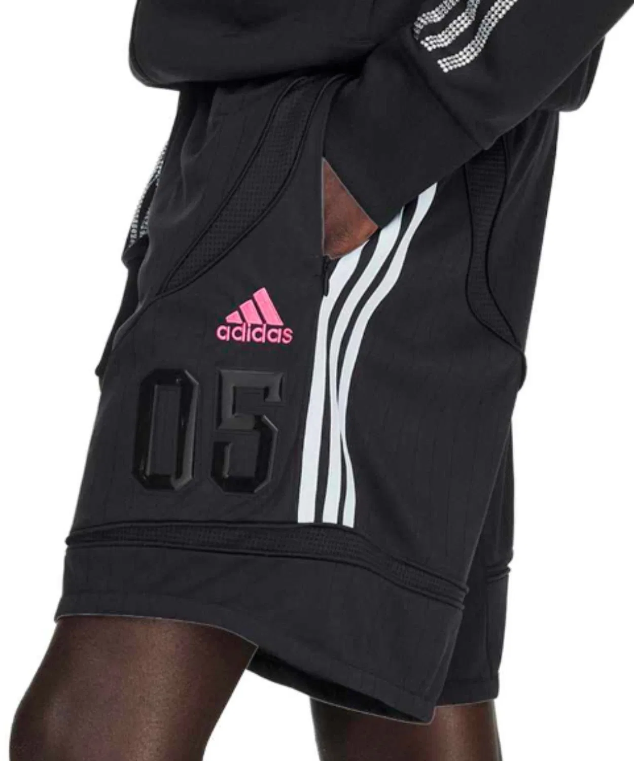 Мужские шорты с регулярной посадкой из полиэстера Sp5der Adidas, Черный — фото 3