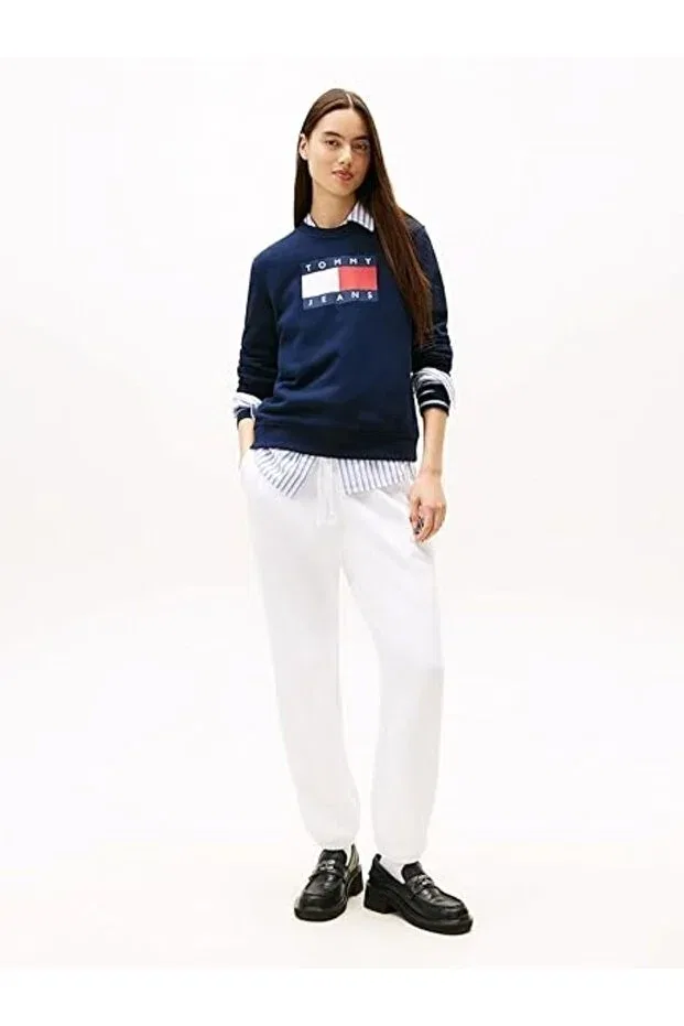 Женские свитшот с принтом Tjw reg tj flag crew Tommy Hilfiger, Navy Blue — фото 3