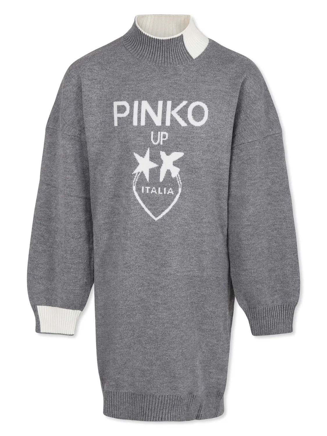 Платье с лого-интарсией PINKO, серый