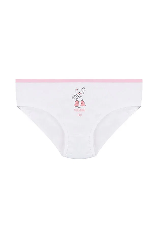 Детское нижнее белье для девочек с принтом 3 шт. Girl'S 3-piece cute mouse patterned slip Koza Iç Giyim, Powder — фото 2