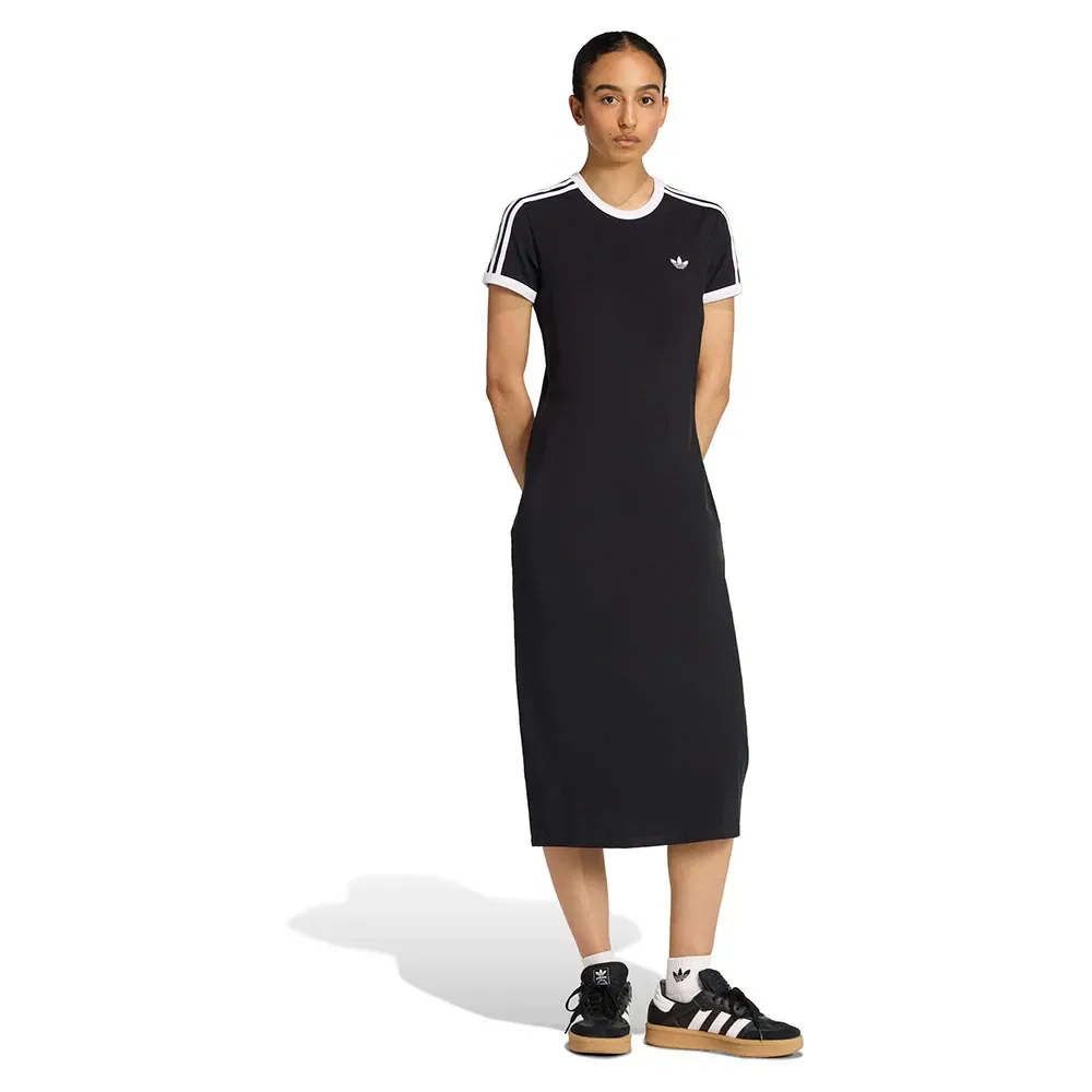 Платье длинное с коротким рукавом Adidas Originals, черный — фото 4
