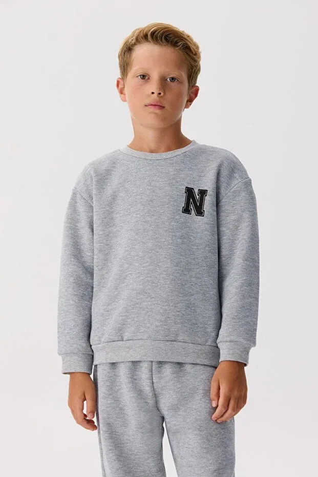 Детские свитшот для мальчиков с длинным рукавом Nebbati Basic, Gray — фото 2