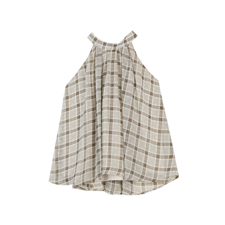 

ELLE Женская рубашка Coffee Plaid с отложным воротником