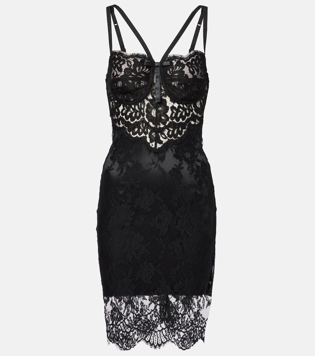 

Мини-платье из хлопкового кружева Dolce&Gabbana, Nero