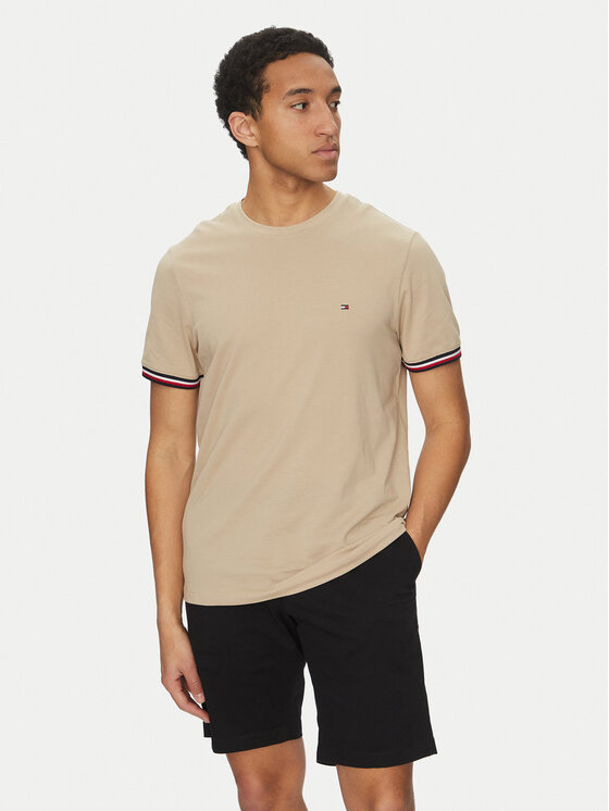 

Футболка обычного кроя Global Stripe MW0MW38630 Tommy Hilfiger, бежевый