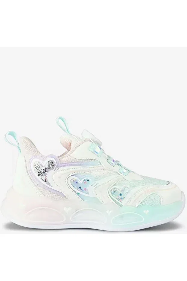 Детские спортивные кроссовки для девочек с подсветкой Benetti smart lace-up lighted orthopedic children's sports shoes Vicco, White — фото 3