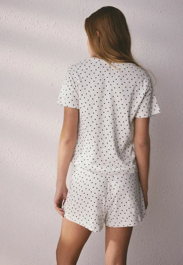 Комплект пижамы из 3 предметов, хлопок, Regular fit pointelle short pyjamas set, Next, chocolate yellow cream, желтый/шоколадный — фото 2