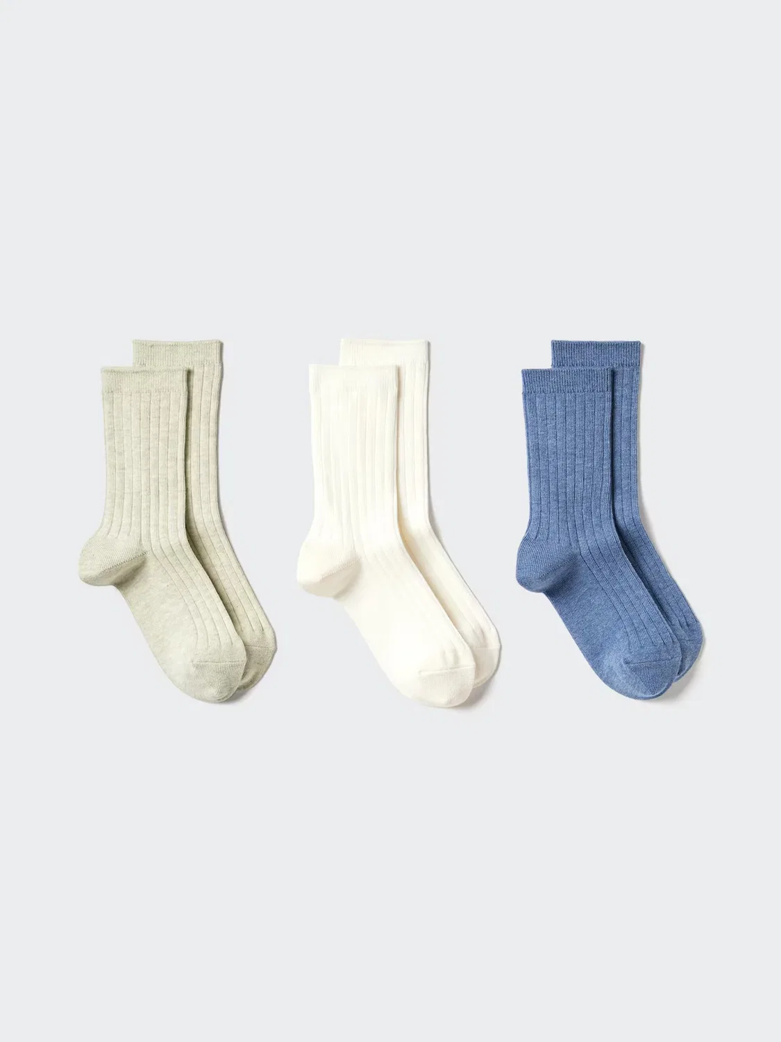 Носки Uniqlo, упаковка из 3 пар, базовые, светло-серый