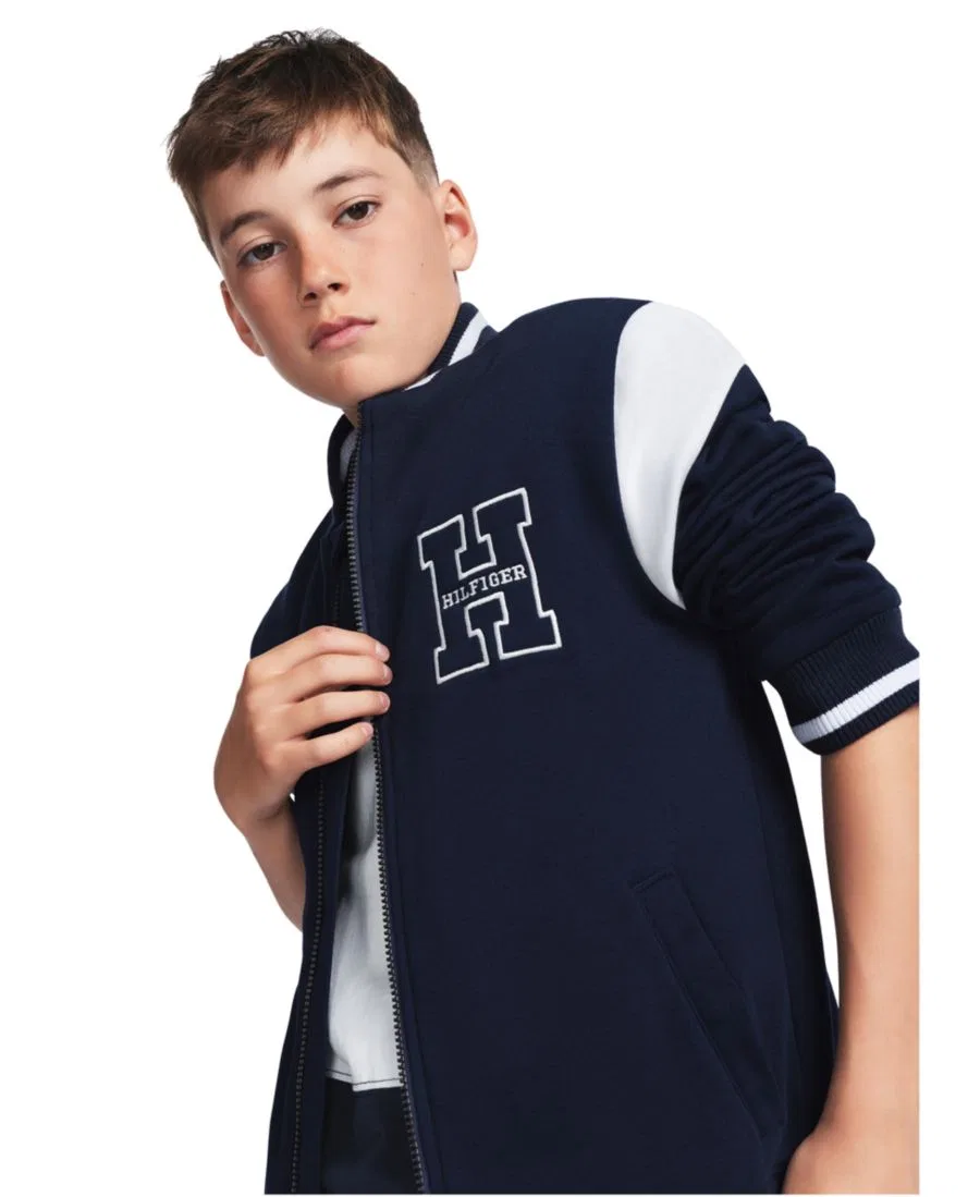 Куртка-бомбер из флиса с принтом Collegiate Tommy Hilfiger, Navy Blazer