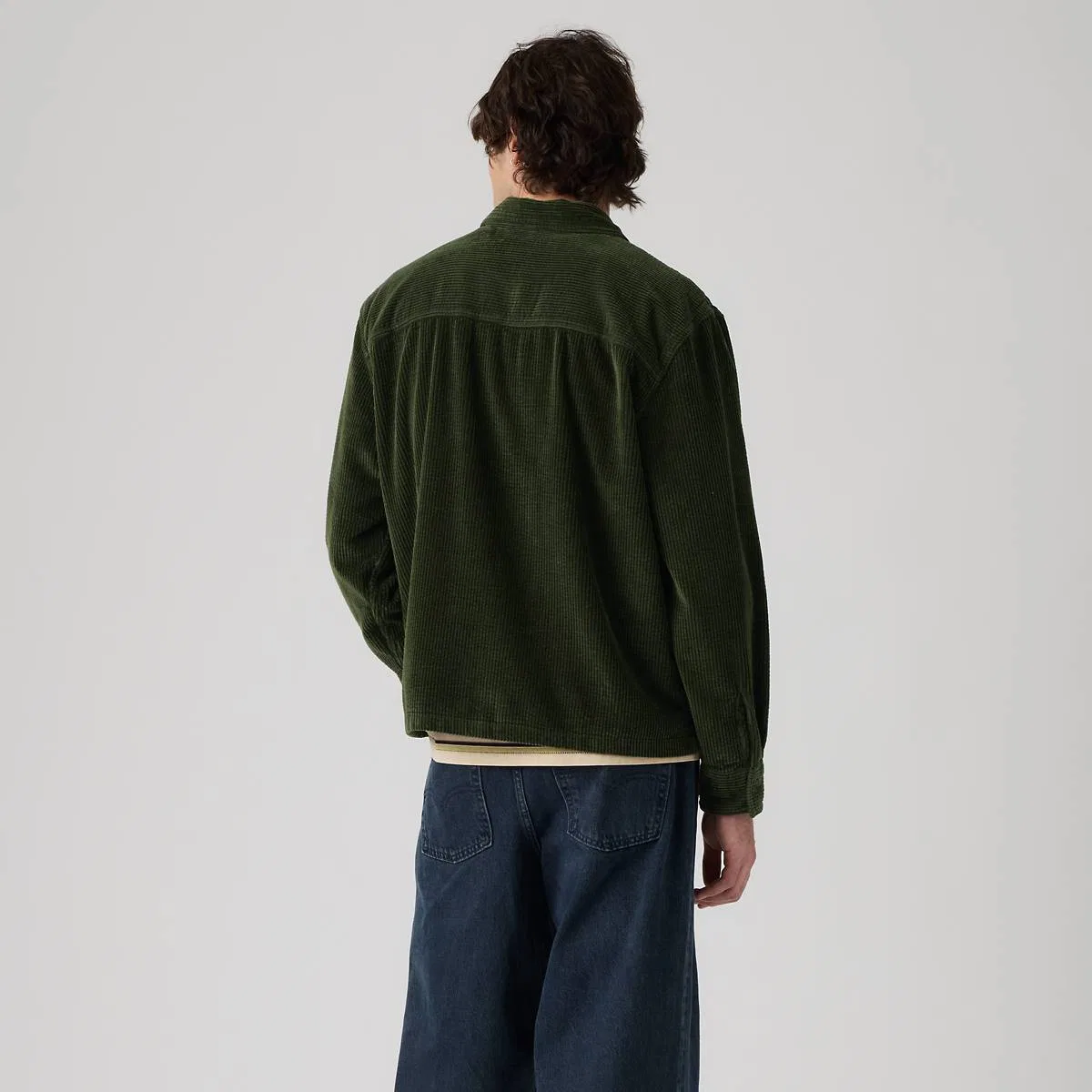 Рубашка-Накидка из вельвета свободного кроя на молнии Levi's, Rosin - Green — фото 4