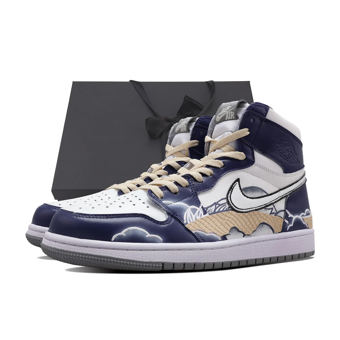 

Кроссовки Air Jordan 1 Vintage Basketball Women's High-Top, синий/белый