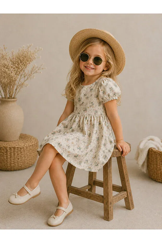 Детское платье для девочек хлопковое Basics We&Me, Green