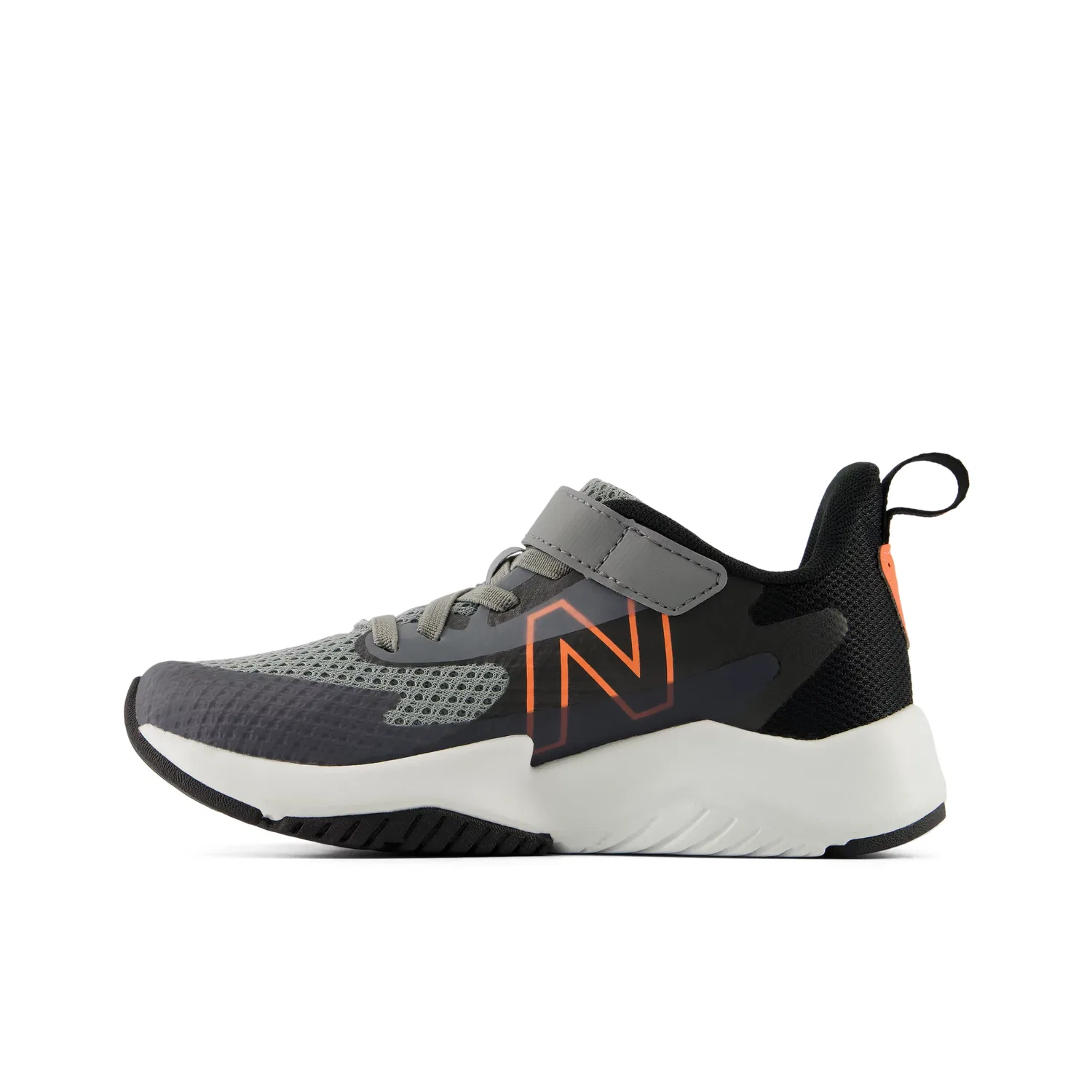 Детские кроссовки с дышащей сеткой RAV v2 Hook & Loop New Balance, Slate Grey With Black And Tangerine Heat — фото 3