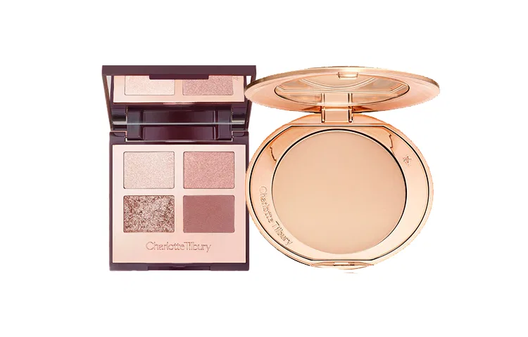 Женский набор косметики с пудрой и палеткой теней Charlotte Tilbury, Honey Pink Natural White