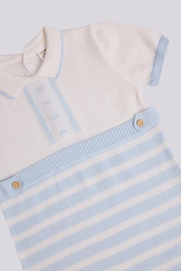 Детский комбинезон для мальчиков хлопковый Layette, Blue — фото 3