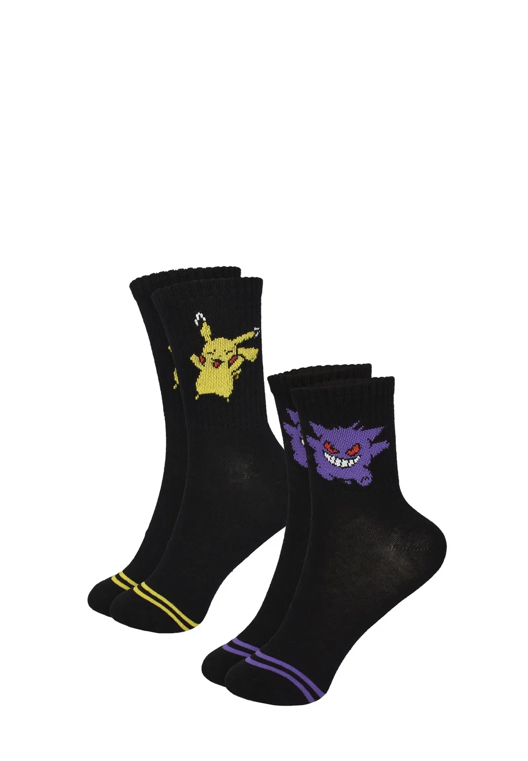 2Er Pack Pokemon Socken Pikachu Gengar Tennissocken Söckchen унисекс - носки United Labels, Schwarz