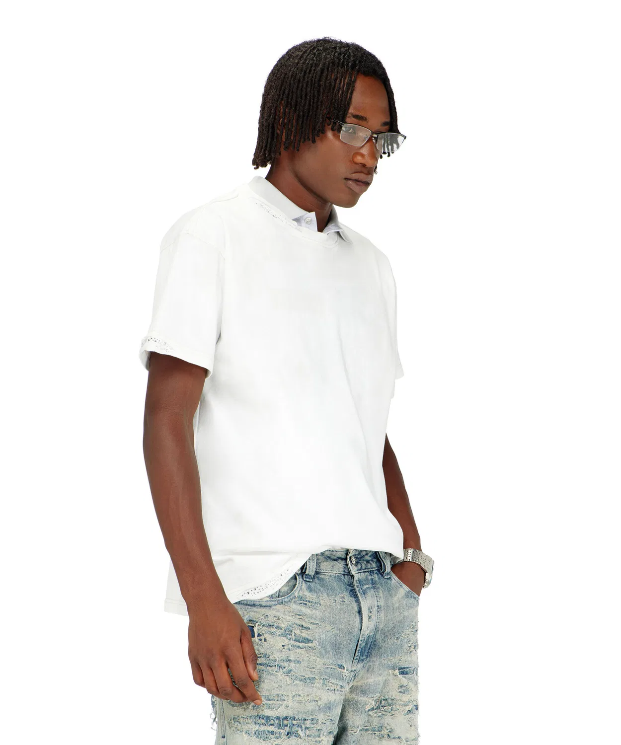 Мужская футболка с принтом T-NORM-CRYSTALS DIESEL, Off White — фото 4