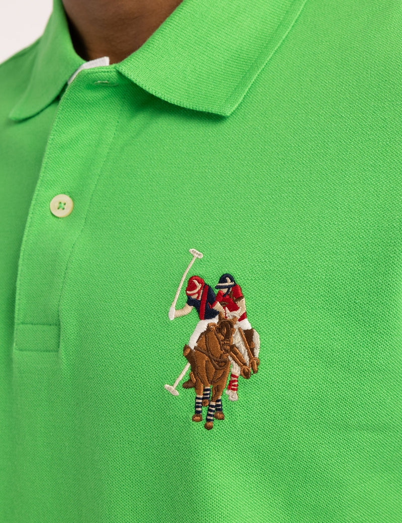 Мужская футболка-поло U.S. Polo Assn. Multi Color Big Logo Solid, зеленый — фото 3