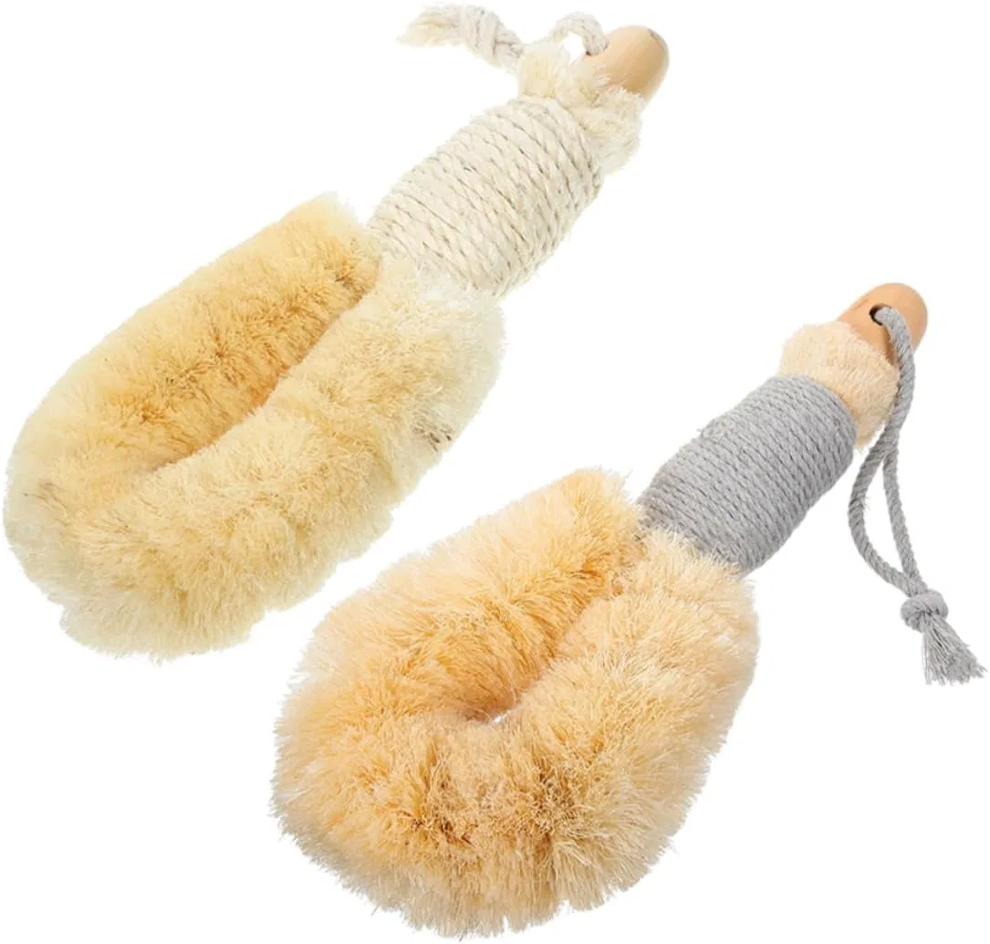 Щетка для тела для спины, Mikinona, набор 2 шт, 24.5x9x4.5 см, Beige
