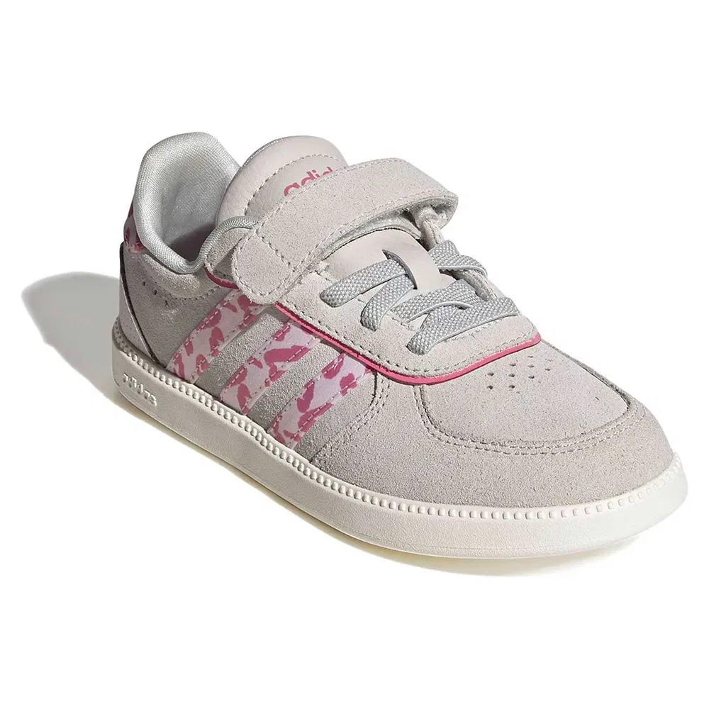 Детские кроссовки для девочек с верхом из кожи Breaknet Sleek Adidas, Grey — фото 2