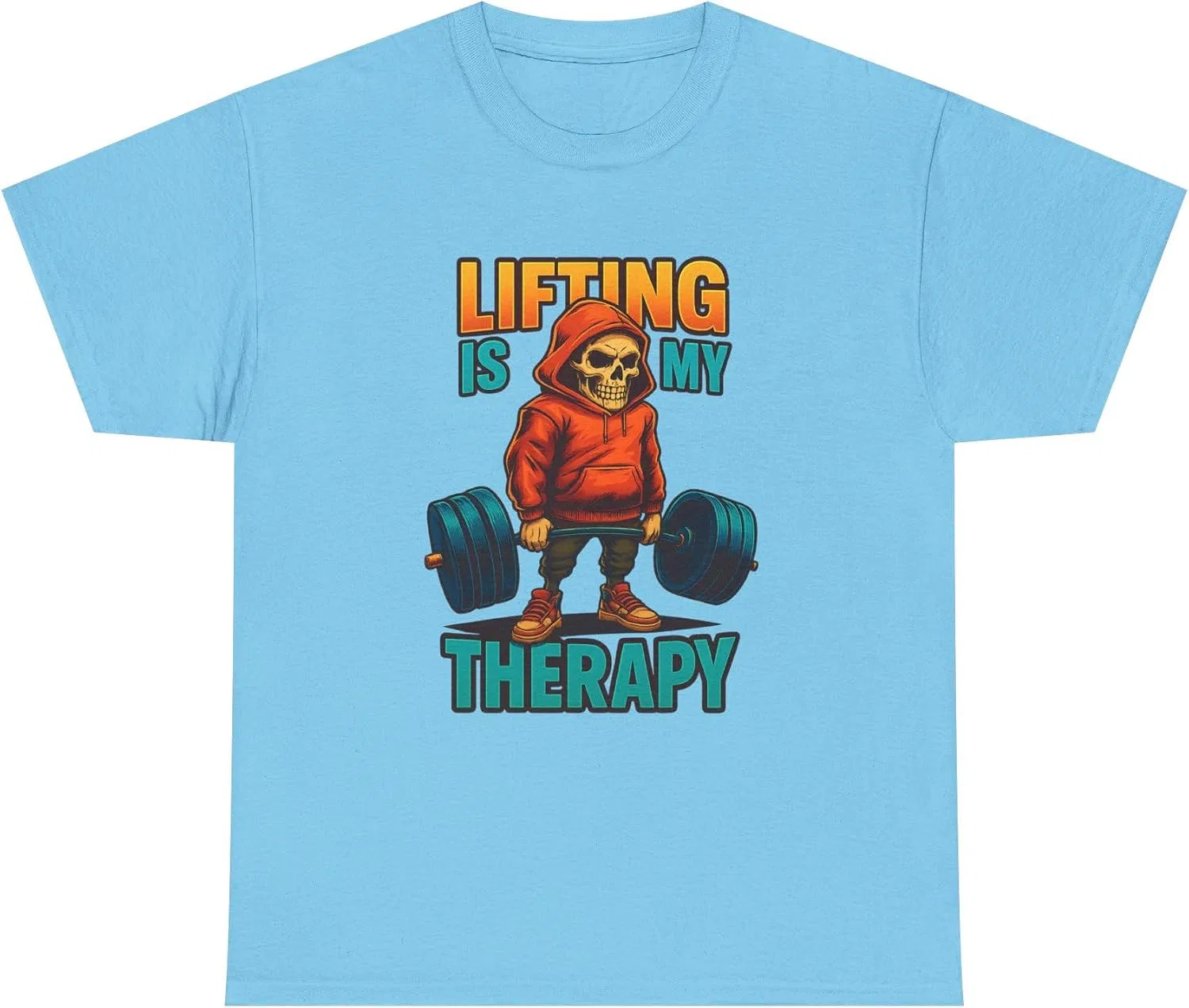 Женская футболка с принтом Lifting Is My Therapy, Sky