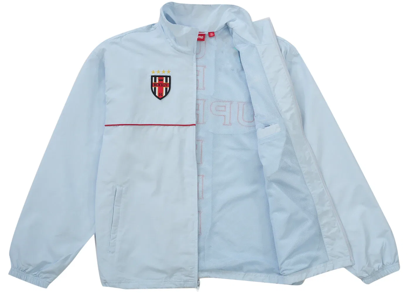 Мужская куртка на молнии с эмблемой Cross Track Jacket Supreme, цвет Light Blue — фото 2