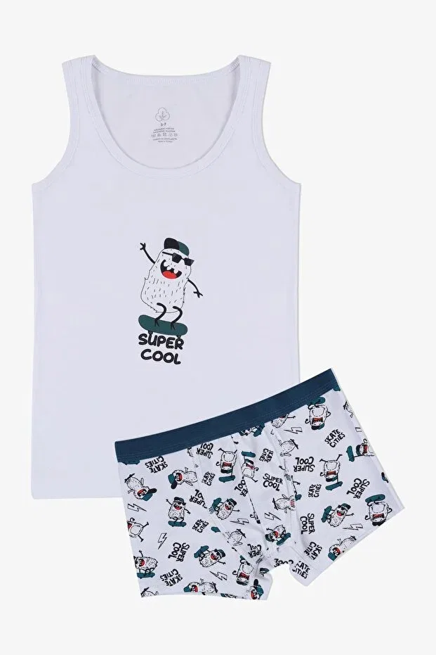 Детский комплект боксеров для мальчиков с принтом Super Cool Patterned Athlete Boxer Set Koza Iç Giyim, 3400-29