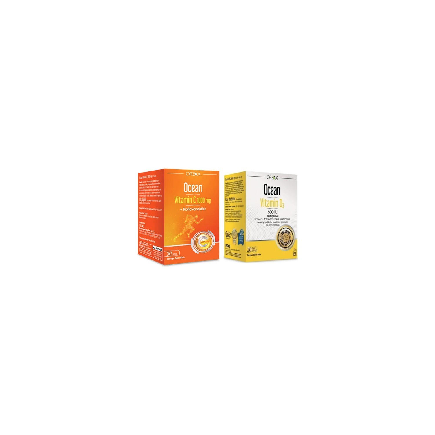 

Спрей Orzax Ocean Vitamin D3 600 МЕ, 20 мл + Витамин С 1000 мг, 30 таблеток