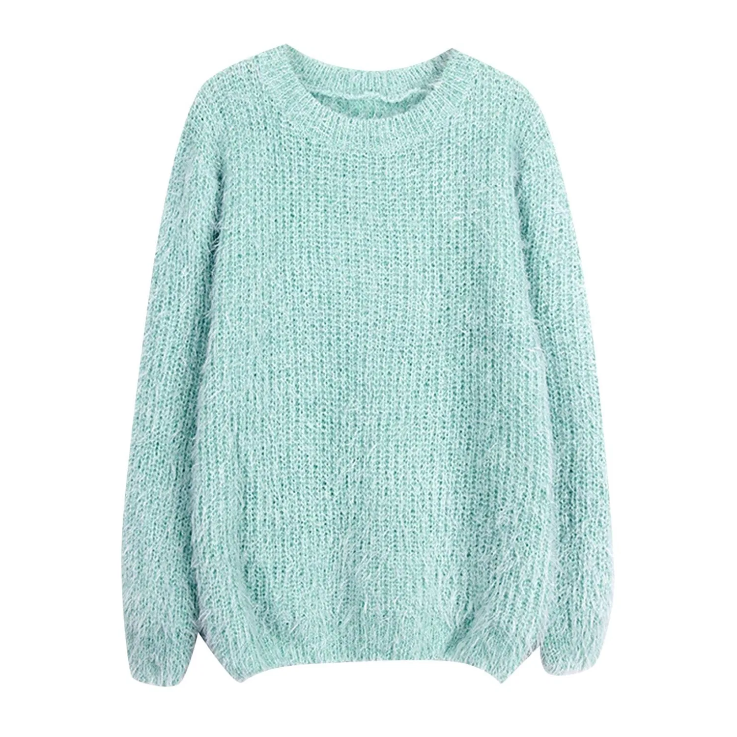 Женский утепленный свитер с воротником-стойкой, модель Plush, Green