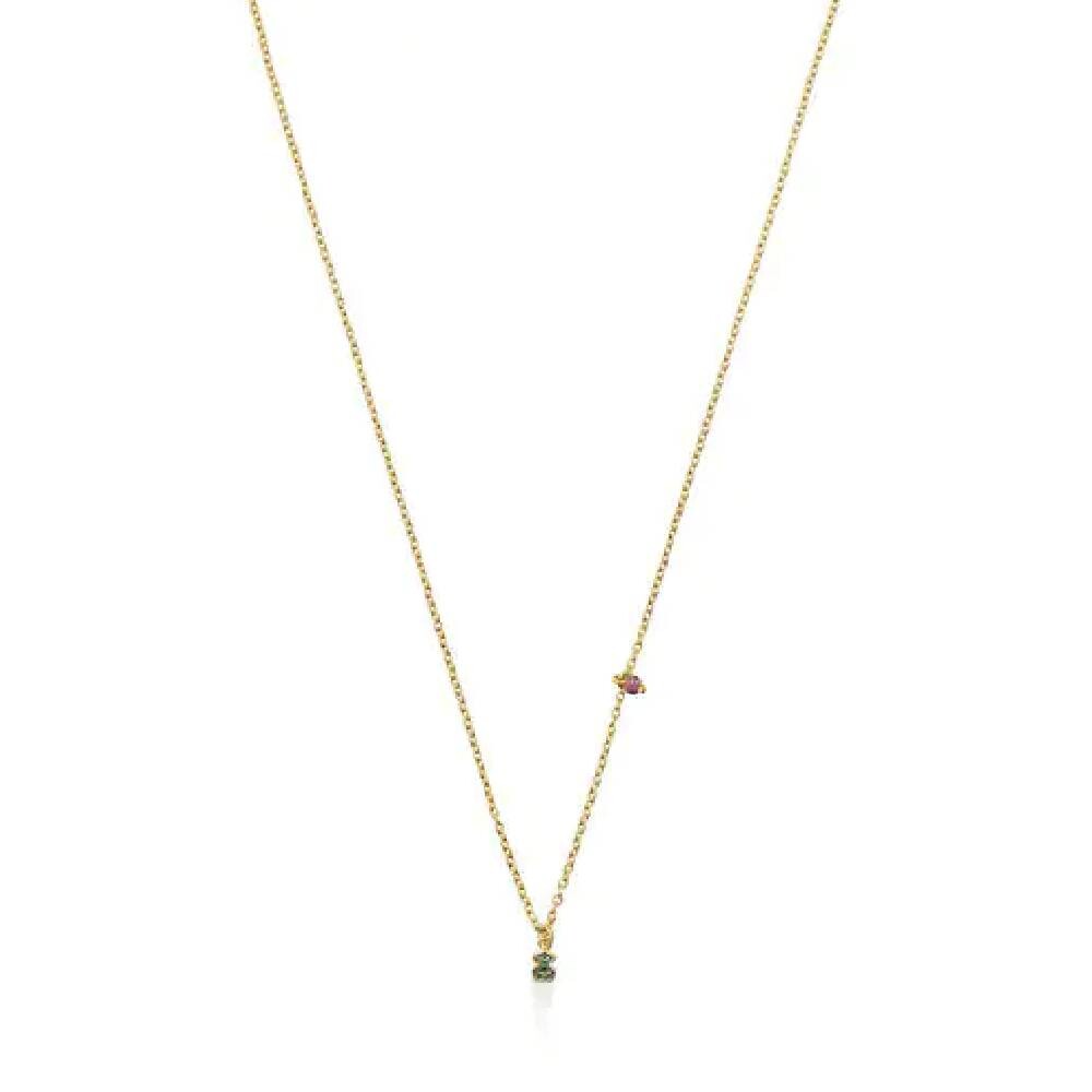 

Колье с подвеской Tous Vermeil New Motif With Chrome Diopside Bear, позолоченное серебро