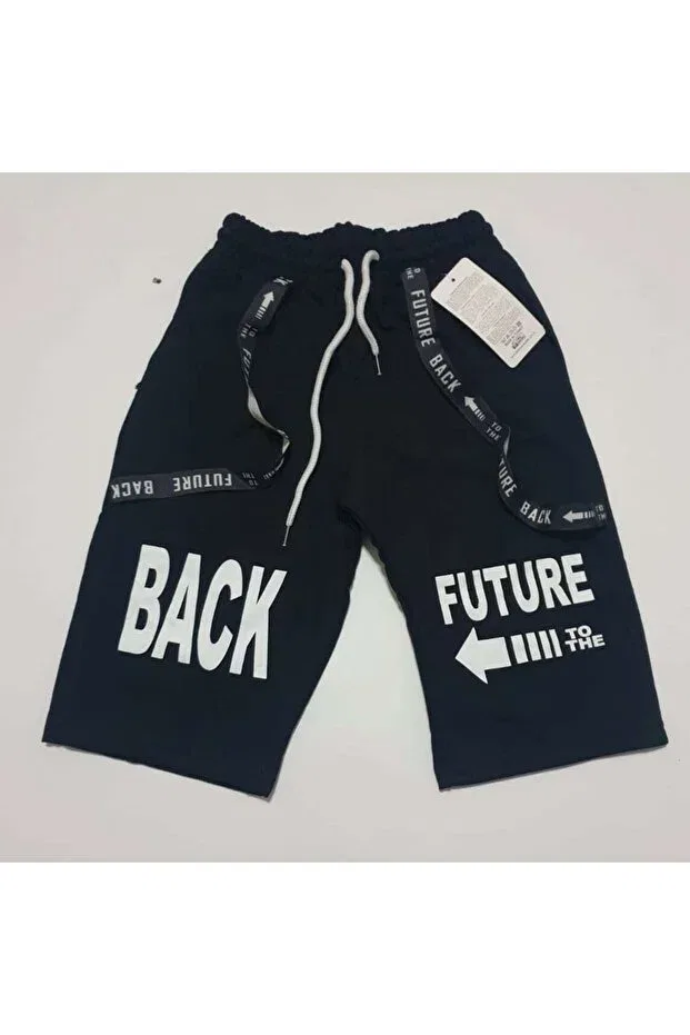 Детские шорты для мальчиков с принтом Sportswear Karınca, Siyah