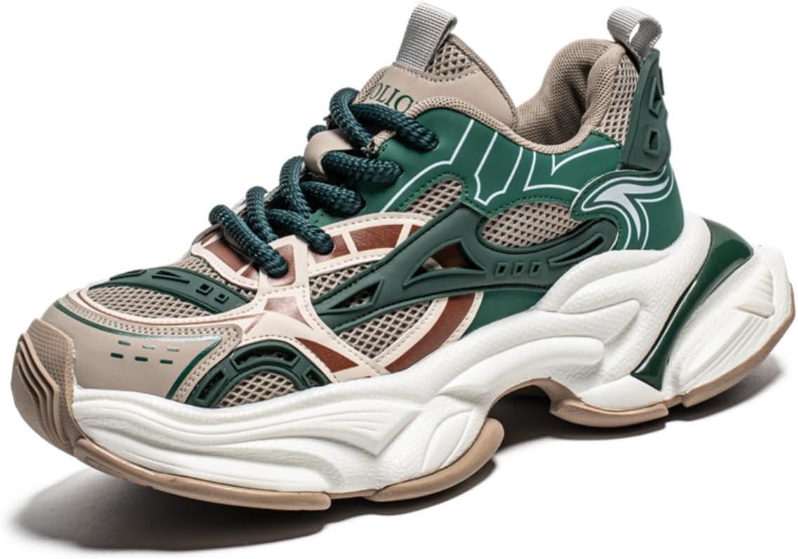 

Мужские массивные кроссовки, Модные спортивные прогулочные туфли, Ретро кроссовки, Платформа с сетчатым техдизайном, Повседневная обувь для комфорта Ctkvbmeoi, зеленый