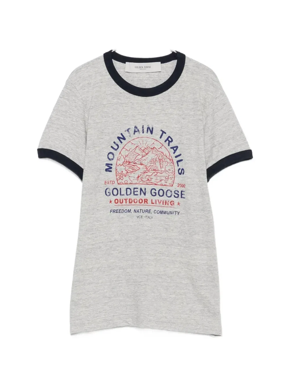 Футболка с круглым вырезом и короткими рукавами Golden Goose, серый