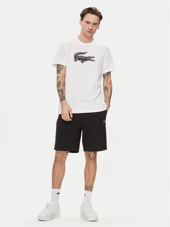 Футболка Lacoste Regular Fit, круглый вырез, белый — фото 2