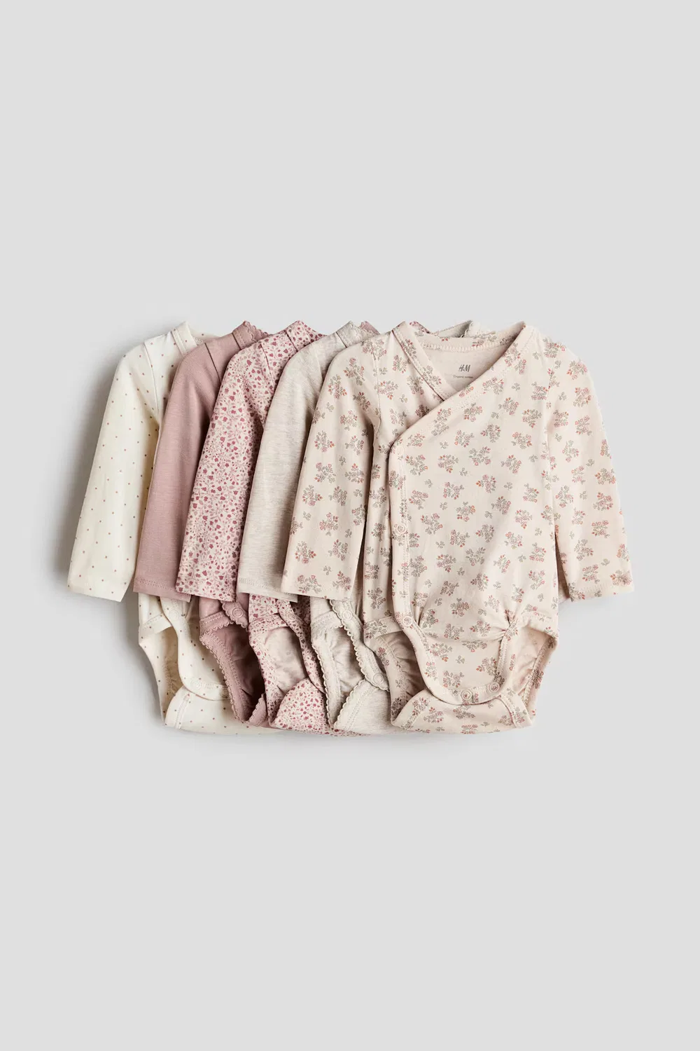 Набор из 5 боди-оберток H&M, Hellrosa/Geblümt