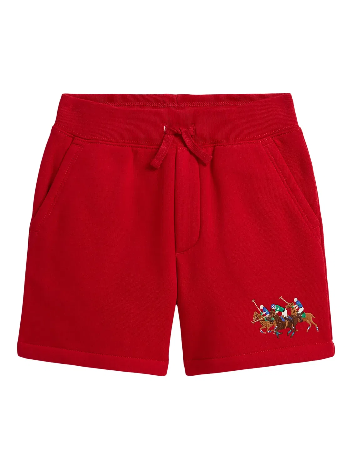 Шорты из флиса с тройным пони Polo Ralph Lauren, красный