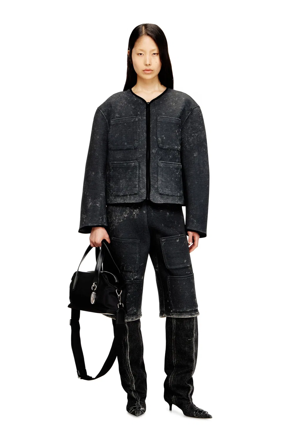 Женская куртка на молнии G-TES Diesel, black — фото 3