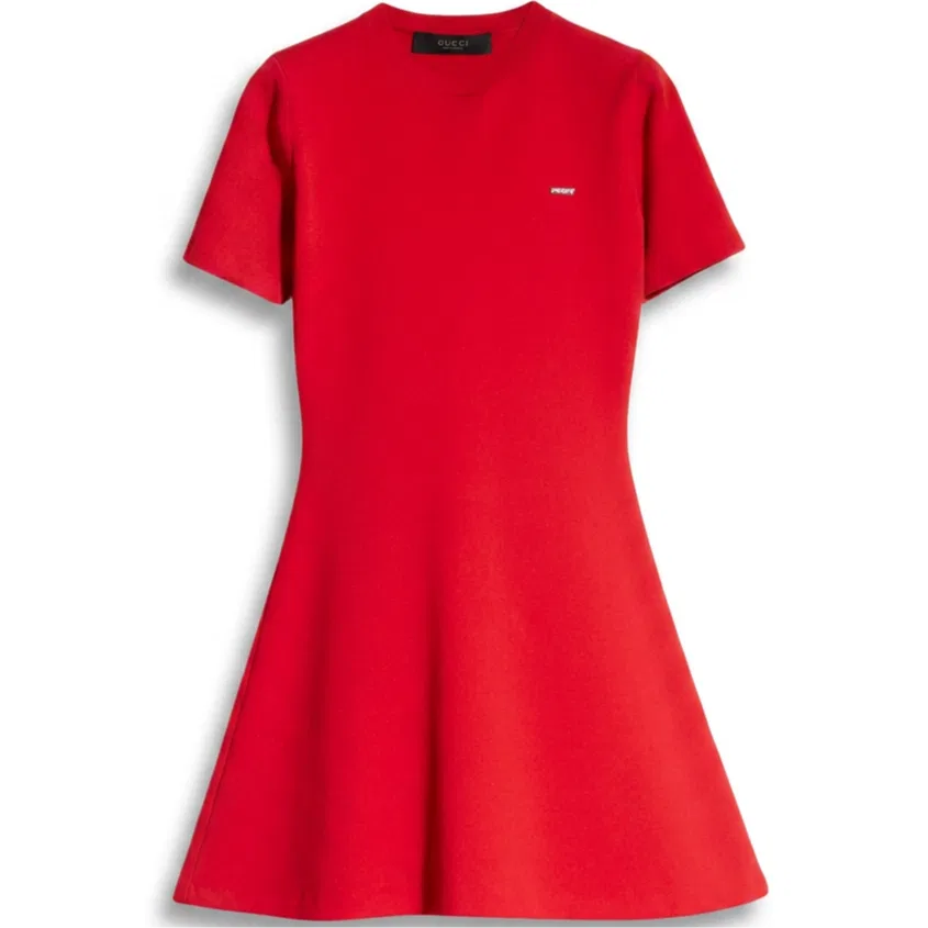 Женское платье с коротким рукавом Red GUCCI, Red