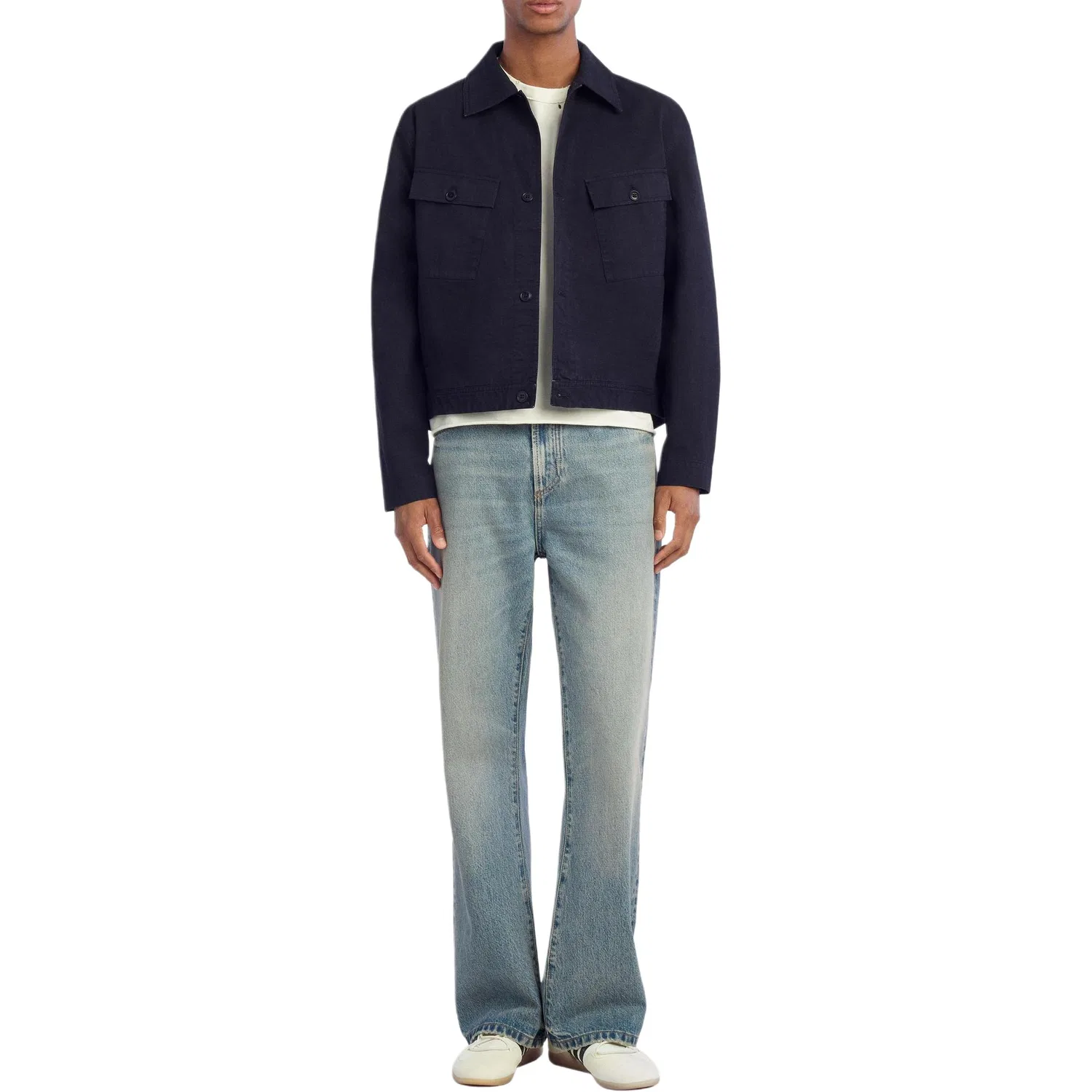 Мужская куртка в стиле кэжуал с лацканами Sea Blue ZARA, Sea Blue — фото 4