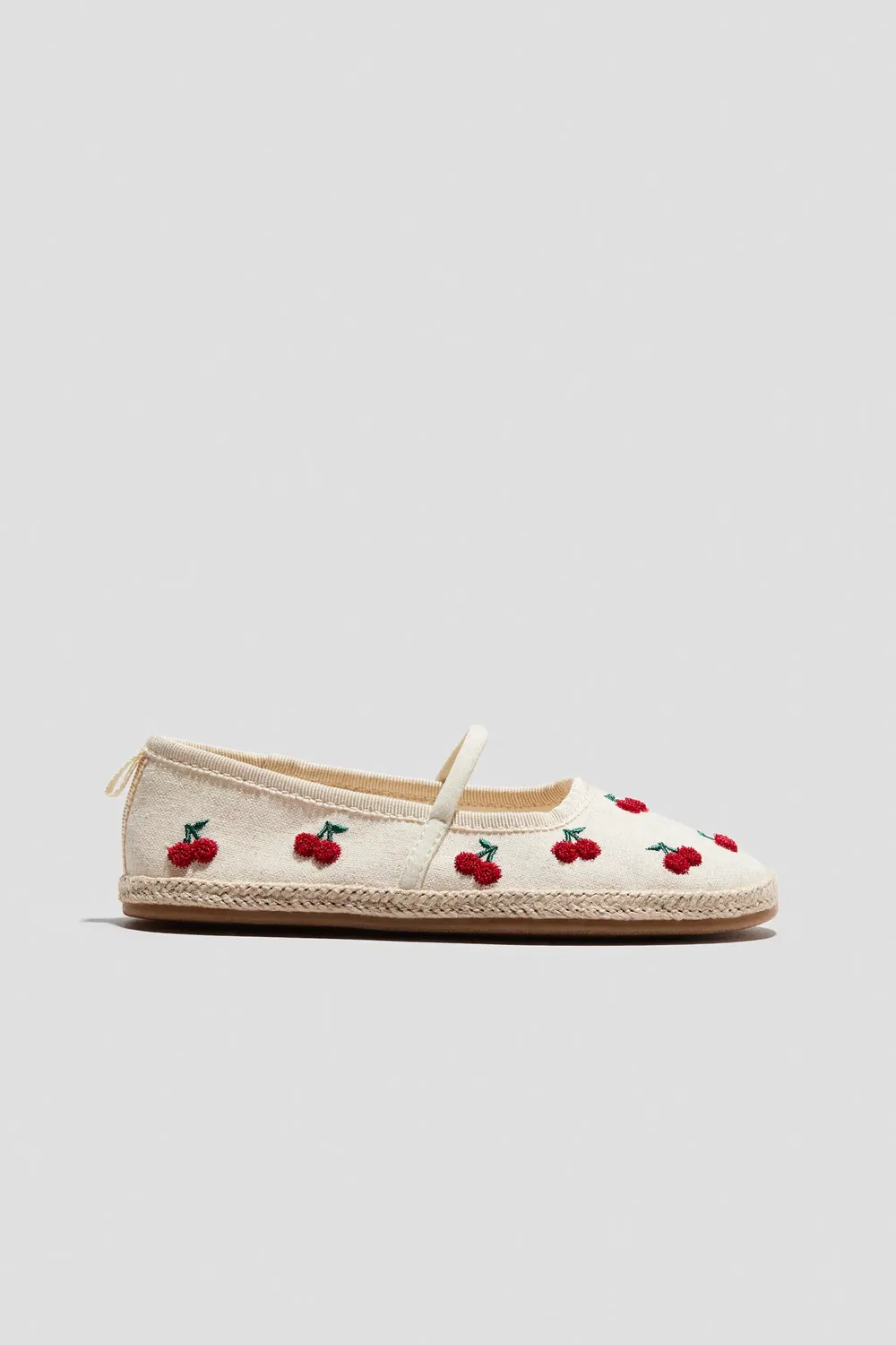 Эспадрильи детские с узким ремешком H&M, Natural Beige/Cherries